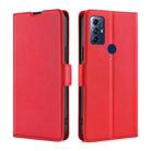 For Motorola Moto G Play 2023 Ultra-thin Voltage Side Buckle Horizontal Flip Leather Phone Case(Red) - 1