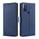 For Motorola Moto G Play 2023 Ultra-thin Voltage Side Buckle Horizontal Flip Leather Phone Case(Blue) - 1