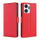 For Honor X7A Ultra-thin Voltage Side Buckle Horizontal Flip Leather Phone Case(Red) - 1