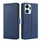 For Honor X7A Ultra-thin Voltage Side Buckle Horizontal Flip Leather Phone Case(Blue) - 1