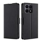 For Honor X8A Ultra-thin Voltage Side Buckle Horizontal Flip Leather Phone Case(Black) - 1