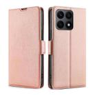 For Honor X8A Ultra-thin Voltage Side Buckle Horizontal Flip Leather Phone Case(Rose Gold) - 1