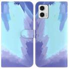 For Motorola Moto G73 Watercolor Pattern Flip Leather Phone Case(Winter Snow) - 1
