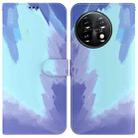 For OnePlus 11 Watercolor Pattern Flip Leather Phone Case(Winter Snow) - 1