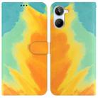 For Realme 10 4G Watercolor Pattern Flip Leather Phone Case(Autumn Leaf) - 1