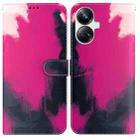For Realme 10 Pro+ Watercolor Pattern Flip Leather Phone Case(Berry) - 1