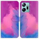 For Infinix Zero 20 Watercolor Pattern Flip Leather Phone Case(Purple Red) - 1