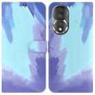 For Honor 80 Watercolor Pattern Flip Leather Phone Case(Winter Snow) - 1