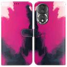 For Honor 80 Watercolor Pattern Flip Leather Phone Case(Berry) - 1