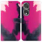 For Honor 80 Pro Watercolor Pattern Flip Leather Phone Case(Berry) - 1