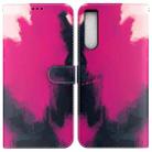 For Sony Xperia 10 IV 2023 Watercolor Pattern Flip Leather Phone Case(Berry) - 1