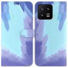 For Xiaomi 13 5G Watercolor Pattern Flip Leather Phone Case(Winter Snow) - 1