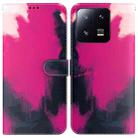For Xiaomi 13 Pro Watercolor Pattern Flip Leather Phone Case(Berry) - 1