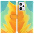 For Xiaomi Redmi Note 12 Pro 5G Watercolor Pattern Flip Leather Phone Case(Autumn Leaf) - 1