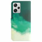 For Xiaomi Redmi Note 12 Pro+ Watercolor Pattern Flip Leather Phone Case(Cyan Green) - 3
