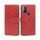 For Motorola Moto G Play 2023 Calf Texture Buckle Flip Leather Phone Case(Red) - 1