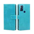 For Motorola Moto G Play 2023 Calf Texture Buckle Flip Leather Phone Case(Light Blue) - 1