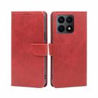 For Honor X8A Calf Texture Buckle Flip Leather Phone Case(Red) - 1