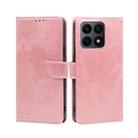 For Honor X8A Calf Texture Buckle Flip Leather Phone Case(Rose Gold) - 1