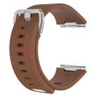 For Fitbit Ionic Twill Texture Silicone  Watch Band with Buckle, Size:S(Coffee) - 1