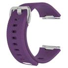 For Fitbit Ionic Twill Texture Silicone  Watch Band with Buckle, Size:S(Purple) - 1