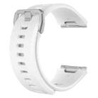 For Fitbit Ionic Twill Texture Silicone  Watch Band with Buckle, Size:L(White) - 1