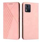 For Motorola Moto E13 Diamond Pattern Splicing Skin Feel Magnetic Phone Case(Rose Gold) - 1