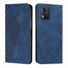 For Motorola Moto E13 Diamond Pattern Splicing Skin Feel Magnetic Phone Case(Blue) - 1