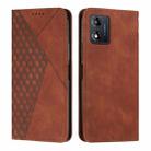 For Motorola Moto E13 Diamond Pattern Splicing Skin Feel Magnetic Phone Case(Brown) - 1