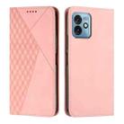 For Motorola Moto G 5G 2023 Diamond Pattern Splicing Skin Feel Magnetic Phone Case(Rose Gold) - 1