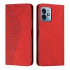 For Motorola Moto G 5G 2023 Diamond Pattern Splicing Skin Feel Magnetic Phone Case(Red) - 1