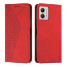 For Motorola Moto G53 5G/G13 4G/G23 4G Diamond Pattern Splicing Skin Feel Magnetic Phone Case(Red) - 1