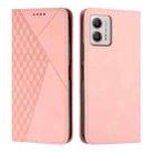 For Motorola Moto G73 Diamond Pattern Splicing Skin Feel Magnetic Phone Case(Rose Gold) - 1