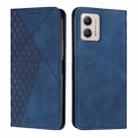 For Motorola Moto G73 Diamond Pattern Splicing Skin Feel Magnetic Phone Case(Blue) - 1