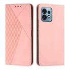 For Motorola Moto X40/X40 Pro/Edge+ 2023 Diamond Pattern Splicing Skin Feel Magnetic Phone Case(Rose Gold) - 1