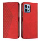 For Motorola Moto X40/X40 Pro/Edge+ 2023 Diamond Pattern Splicing Skin Feel Magnetic Phone Case(Red) - 1