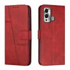 For Infinix Hot 20 Play Stitching Calf Texture Buckle Leather Phone Case(Red) - 1