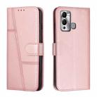 For Infinix Hot 20i Stitching Calf Texture Buckle Leather Phone Case(Rose Gold) - 1