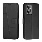 For Infinix Zero 20 Stitching Calf Texture Buckle Leather Phone Case(Black) - 1