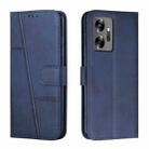 For Infinix Zero 20 Stitching Calf Texture Buckle Leather Phone Case(Blue) - 1