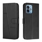 For Motorola Moto G 5G 2023 Stitching Calf Texture Buckle Leather Phone Case(Black) - 1