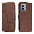 For Motorola Moto G 5G 2023 Stitching Calf Texture Buckle Leather Phone Case(Brown) - 1