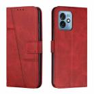 For Motorola Moto G 5G 2023 Stitching Calf Texture Buckle Leather Phone Case(Red) - 1