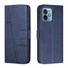 For Motorola Moto G 5G 2023 Stitching Calf Texture Buckle Leather Phone Case(Blue) - 1