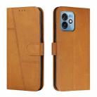 For Motorola Moto G 5G 2023 Stitching Calf Texture Buckle Leather Phone Case(Yellow) - 1