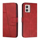 For Motorola Moto G53 5G/G13 4G/G23 4G Stitching Calf Texture Buckle Leather Phone Case(Red) - 1