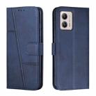 For Motorola Moto G53 5G/G13 4G/G23 4G Stitching Calf Texture Buckle Leather Phone Case(Blue) - 1