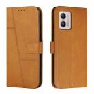 For Motorola Moto G53 5G/G13 4G/G23 4G Stitching Calf Texture Buckle Leather Phone Case(Yellow) - 1