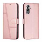 For Tecno Pova 4 Stitching Calf Texture Buckle Leather Phone Case(Rose Gold) - 1