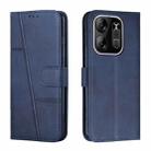 For Tecno Spark Go 2023 Stitching Calf Texture Buckle Leather Phone Case(Blue) - 1